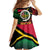 Vanuatu Constitution Day Kid Short Sleeve Dress Polynesian Tattoo and Pig Tusk Since 1979