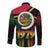 Vanuatu Constitution Day Long Sleeve Button Shirt Polynesian Tattoo and Pig Tusk Since 1979