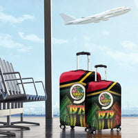 Vanuatu Constitution Day Luggage Cover Polynesian Tattoo and Pig Tusk Since 1979 LT03 - Polynesian Pride