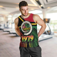 Vanuatu Constitution Day Men Tank Top Polynesian Tattoo and Pig Tusk Since 1979 LT03 Black - Polynesian Pride