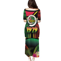 Vanuatu Constitution Day Puletasi Polynesian Tattoo and Pig Tusk Since 1979 LT03 - Polynesian Pride