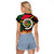 Vanuatu Constitution Day Raglan Cropped T Shirt Polynesian Tattoo and Pig Tusk Since 1979