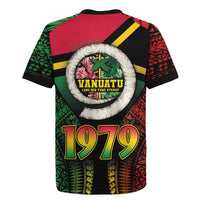 Vanuatu Constitution Day Rugby Jersey Polynesian Tattoo and Pig Tusk Since 1979 LT03 - Polynesian Pride