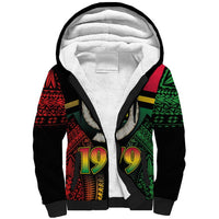 Vanuatu Constitution Day Sherpa Hoodie Polynesian Tattoo and Pig Tusk Since 1979 LT03 Unisex Black - Polynesian Pride