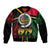 Vanuatu Constitution Day Sleeve Zip Bomber Jacket Polynesian Tattoo and Pig Tusk Since 1979