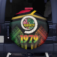 Vanuatu Constitution Day Spare Tire Cover Polynesian Tattoo and Pig Tusk Since 1979 LT03 - Polynesian Pride
