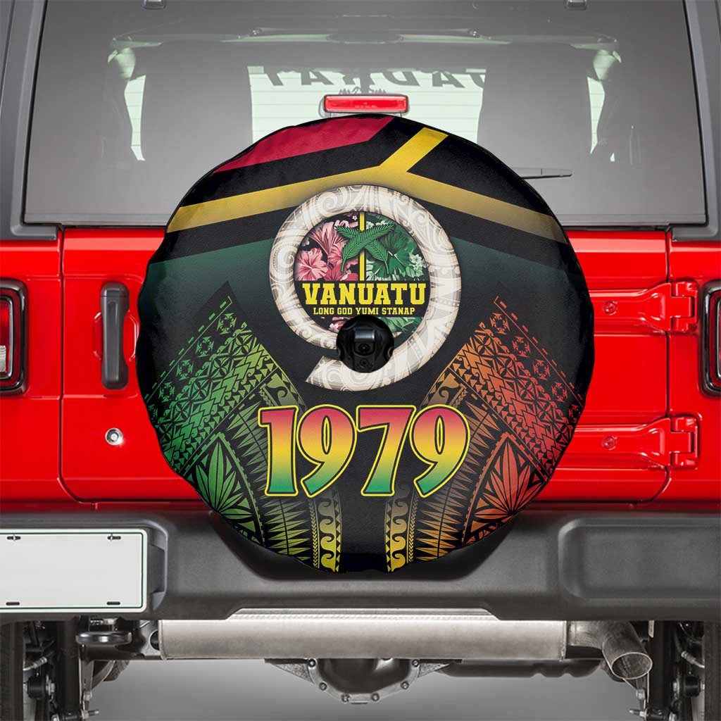 Vanuatu Constitution Day Spare Tire Cover Polynesian Tattoo and Pig Tusk Since 1979 LT03 - Polynesian Pride