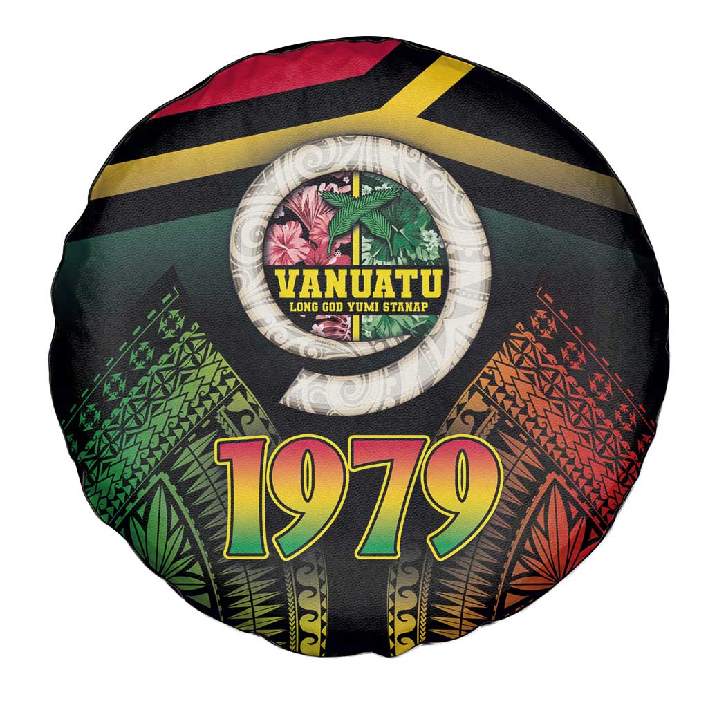 Vanuatu Constitution Day Spare Tire Cover Polynesian Tattoo and Pig Tusk Since 1979 LT03 - Polynesian Pride