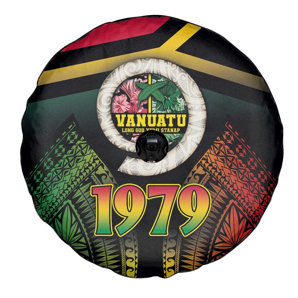 Vanuatu Constitution Day Spare Tire Cover Polynesian Tattoo and Pig Tusk Since 1979 LT03 - Polynesian Pride