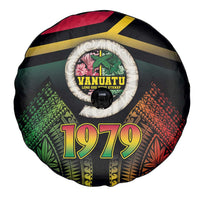 Vanuatu Constitution Day Spare Tire Cover Polynesian Tattoo and Pig Tusk Since 1979 LT03 - Polynesian Pride