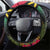 Vanuatu Constitution Day Steering Wheel Cover Polynesian Tattoo and Pig Tusk Since 1979