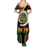 Vanuatu Constitution Day Summer Maxi Dress Polynesian Tattoo and Pig Tusk Since 1979 LT03 - Polynesian Pride