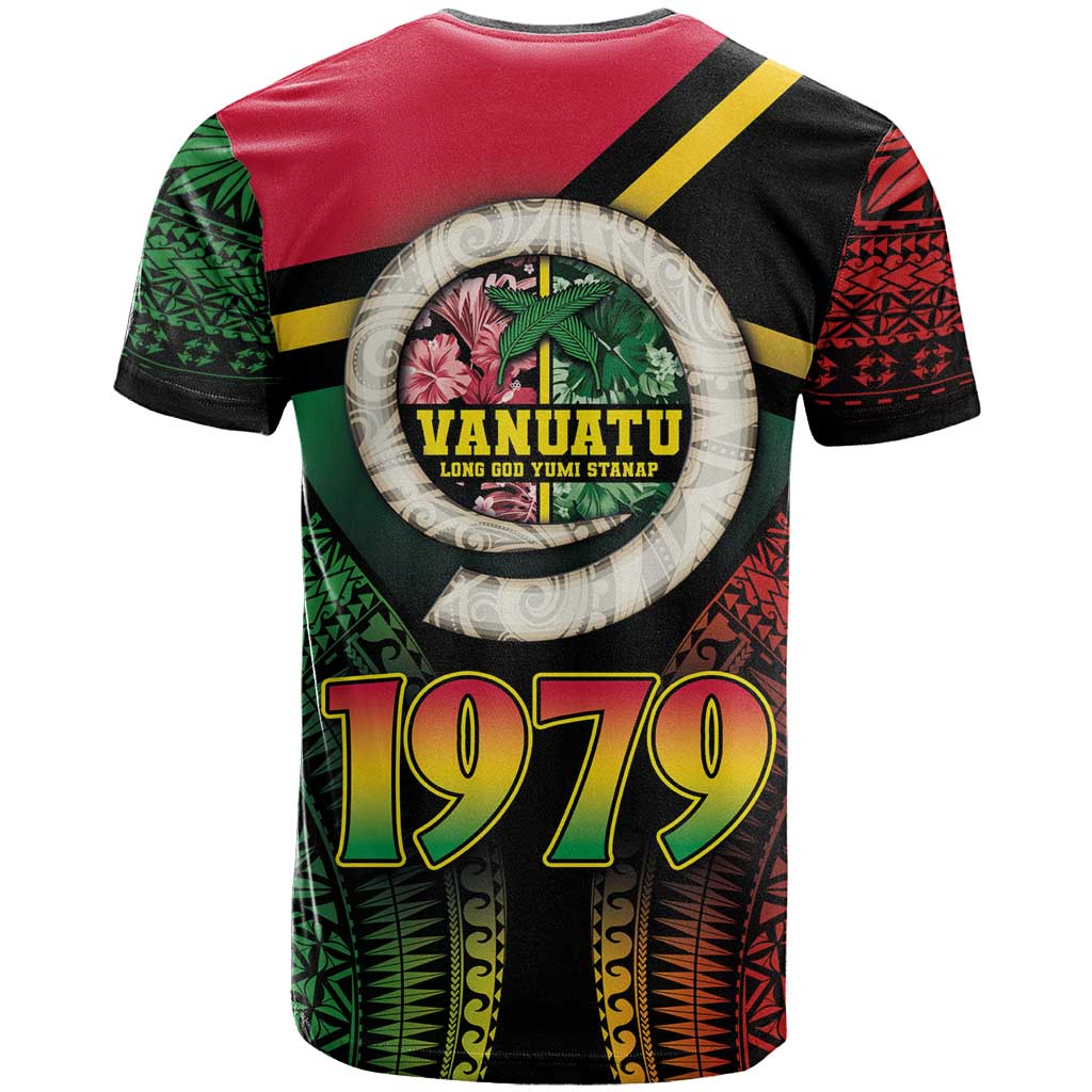 Vanuatu Constitution Day T Shirt Polynesian Tattoo and Pig Tusk Since 1979
