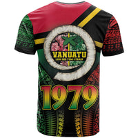 Vanuatu Constitution Day T Shirt Polynesian Tattoo and Pig Tusk Since 1979