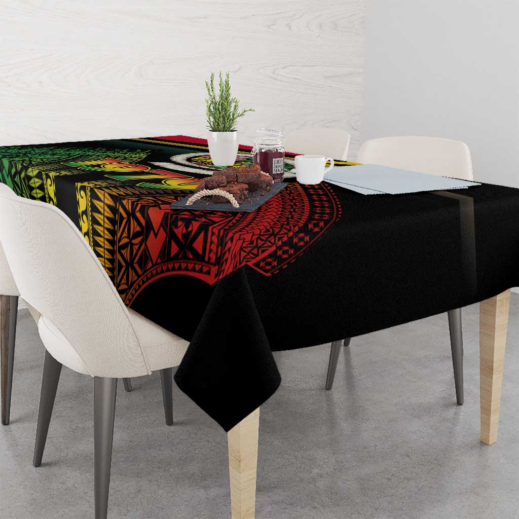 Vanuatu Constitution Day Tablecloth Polynesian Tattoo and Pig Tusk Since 1979 LT03 - Polynesian Pride