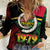 Vanuatu Constitution Day Women Casual Shirt Polynesian Tattoo and Pig Tusk Since 1979