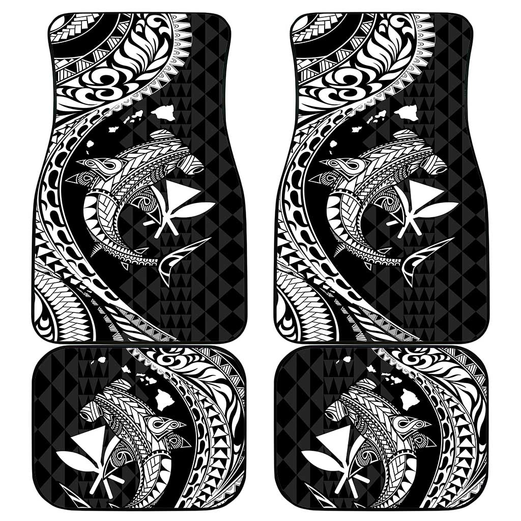 Aloha Hawaii Hammerhead Shark Car Mats Black Kakau and Polynesian Tattoo LT03