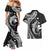 Aloha Hawaii Hammerhead Shark Couples Matching Mermaid Dress and Hawaiian Shirt Black Kakau and Polynesian Tattoo LT03