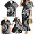 Aloha Hawaii Hammerhead Shark Family Matching Mermaid Dress and Hawaiian Shirt Black Kakau and Polynesian Tattoo LT03