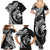 Aloha Hawaii Hammerhead Shark Family Matching Summer Maxi Dress and Hawaiian Shirt Black Kakau and Polynesian Tattoo LT03