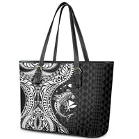 Aloha Hawaii Hammerhead Shark Leather Tote Bag Black Kakau and Polynesian Tattoo LT03 - Polynesian Pride