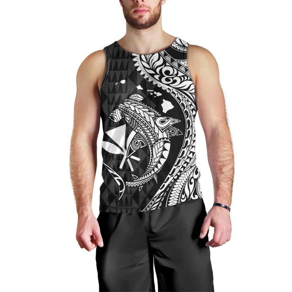 Aloha Hawaii Hammerhead Shark Men Tank Top Black Kakau and Polynesian Tattoo LT03 - Polynesian Pride
