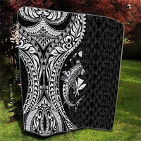 Aloha Hawaii Hammerhead Shark Quilt Black Kakau and Polynesian Tattoo LT03