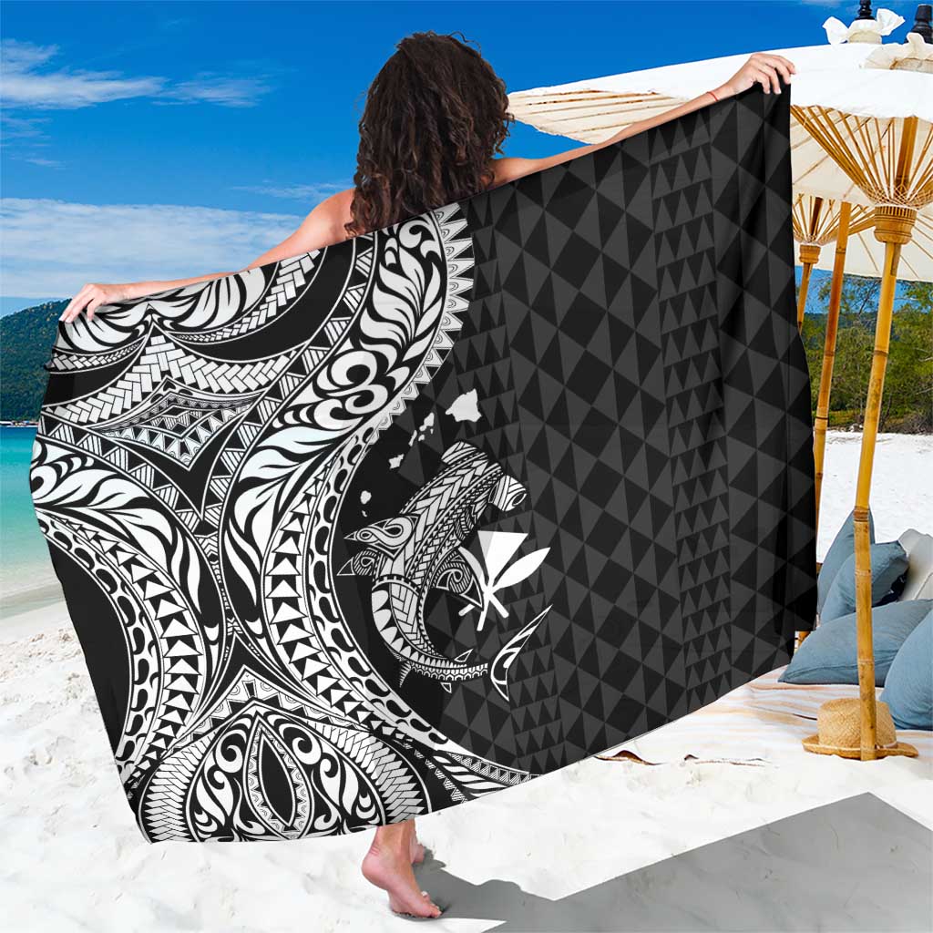 Aloha Hawaii Hammerhead Shark Sarong Black Kakau and Polynesian Tattoo LT03