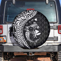 Aloha Hawaii Hammerhead Shark Spare Tire Cover Black Kakau and Polynesian Tattoo LT03 Black - Polynesian Pride