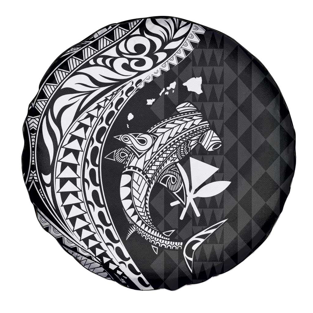 Aloha Hawaii Hammerhead Shark Spare Tire Cover Black Kakau and Polynesian Tattoo LT03 - Polynesian Pride
