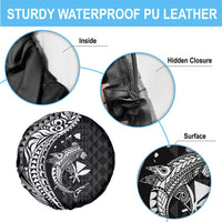 Aloha Hawaii Hammerhead Shark Spare Tire Cover Black Kakau and Polynesian Tattoo LT03 - Polynesian Pride