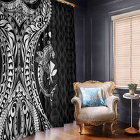 Aloha Hawaii Hammerhead Shark Window Curtain Black Kakau and Polynesian Tattoo LT03 - Polynesian Pride
