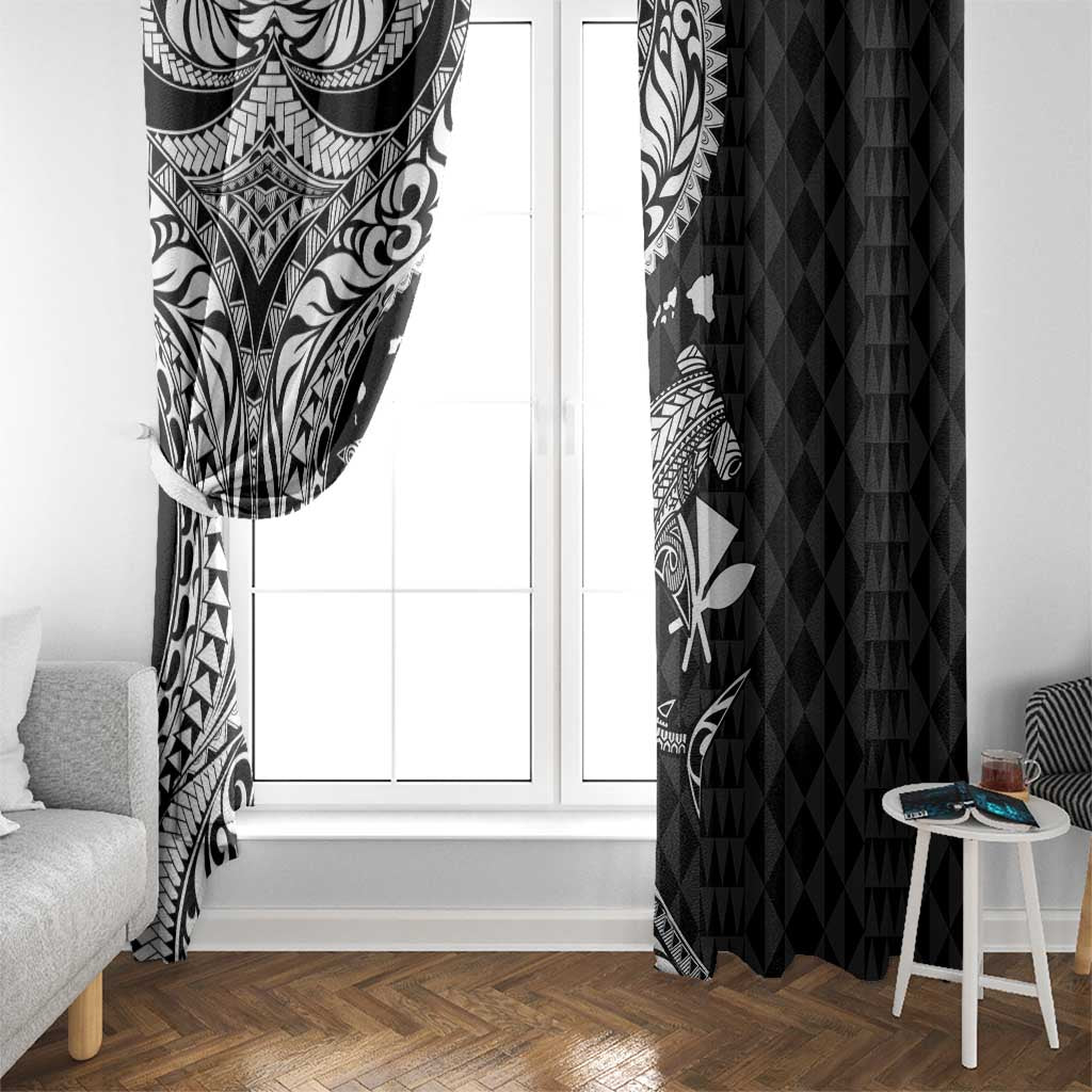 Aloha Hawaii Hammerhead Shark Window Curtain Black Kakau and Polynesian Tattoo LT03 - Polynesian Pride