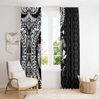 Aloha Hawaii Hammerhead Shark Window Curtain Black Kakau and Polynesian Tattoo LT03 - Polynesian Pride