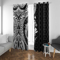 Aloha Hawaii Hammerhead Shark Window Curtain Black Kakau and Polynesian Tattoo LT03 With Grommets Black - Polynesian Pride
