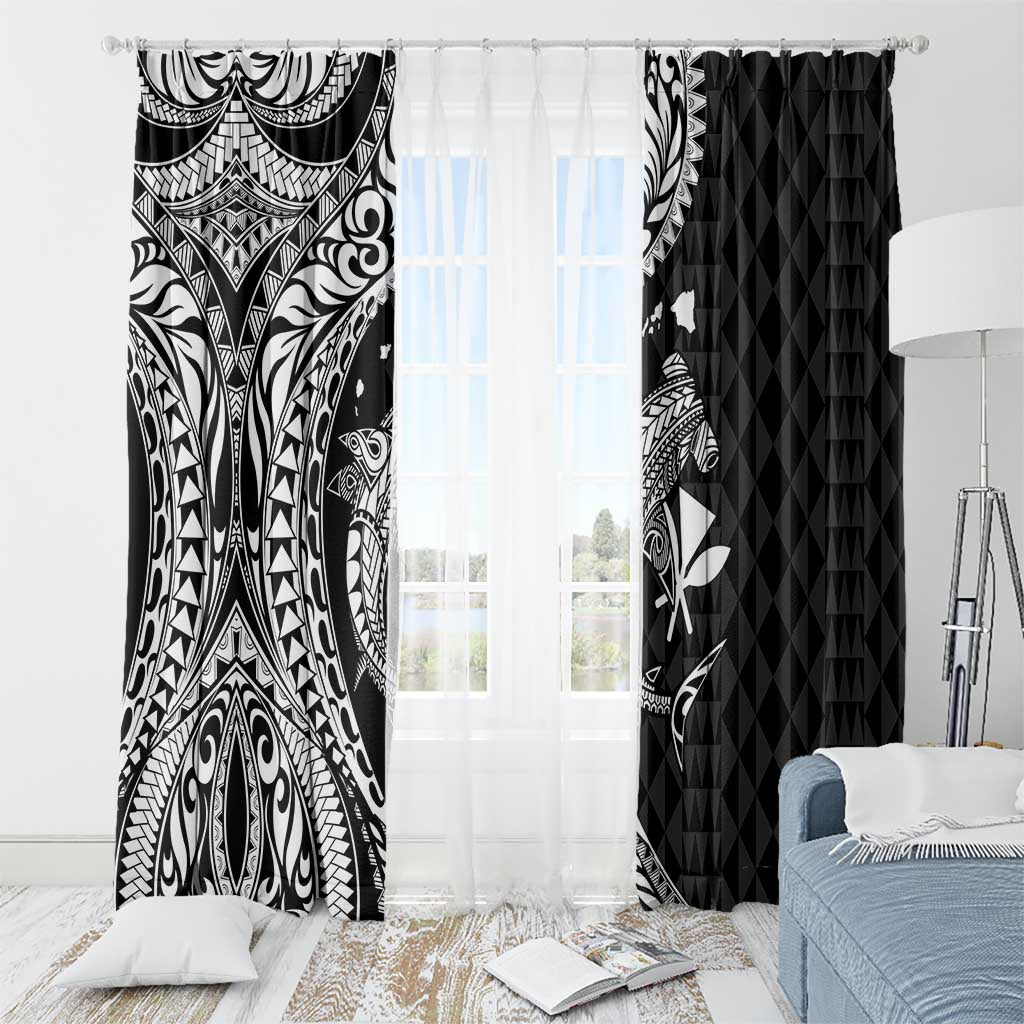 Aloha Hawaii Hammerhead Shark Window Curtain Black Kakau and Polynesian Tattoo LT03 - Polynesian Pride