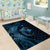 Aloha Hawaii Hammerhead Shark Area Rug Blue Kakau and Polynesian Tattoo LT03