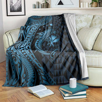 Aloha Hawaii Hammerhead Shark Blanket Blue Kakau and Polynesian Tattoo LT03 Blue - Polynesian Pride