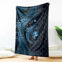 Aloha Hawaii Hammerhead Shark Blanket Blue Kakau and Polynesian Tattoo LT03 - Polynesian Pride