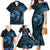 Aloha Hawaii Hammerhead Shark Family Matching Mermaid Dress and Hawaiian Shirt Blue Kakau and Polynesian Tattoo LT03