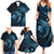 Aloha Hawaii Hammerhead Shark Family Matching Summer Maxi Dress and Hawaiian Shirt Blue Kakau and Polynesian Tattoo LT03