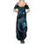 Aloha Hawaii Hammerhead Shark Family Matching Summer Maxi Dress and Hawaiian Shirt Blue Kakau and Polynesian Tattoo LT03