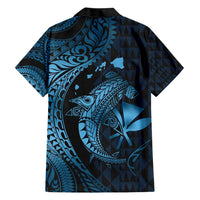 Aloha Hawaii Hammerhead Shark Hawaiian Shirt Blue Kakau and Polynesian Tattoo LT03 - Polynesian Pride
