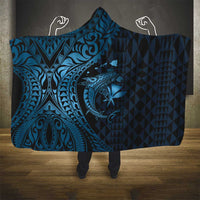 Aloha Hawaii Hammerhead Shark Hooded Blanket Blue Kakau and Polynesian Tattoo LT03 - Polynesian Pride