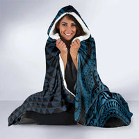 Aloha Hawaii Hammerhead Shark Hooded Blanket Blue Kakau and Polynesian Tattoo LT03 - Polynesian Pride