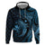 Aloha Hawaii Hammerhead Shark Hoodie Blue Kakau and Polynesian Tattoo LT03