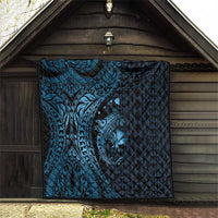 Aloha Hawaii Hammerhead Shark Quilt Blue Kakau and Polynesian Tattoo LT03