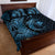 Aloha Hawaii Hammerhead Shark Quilt Bed Set Blue Kakau and Polynesian Tattoo LT03