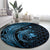 Aloha Hawaii Hammerhead Shark Round Carpet Blue Kakau and Polynesian Tattoo LT03