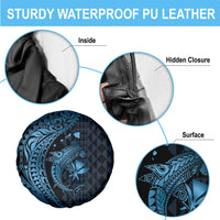 Aloha Hawaii Hammerhead Shark Spare Tire Cover Blue Kakau and Polynesian Tattoo LT03 - Polynesian Pride